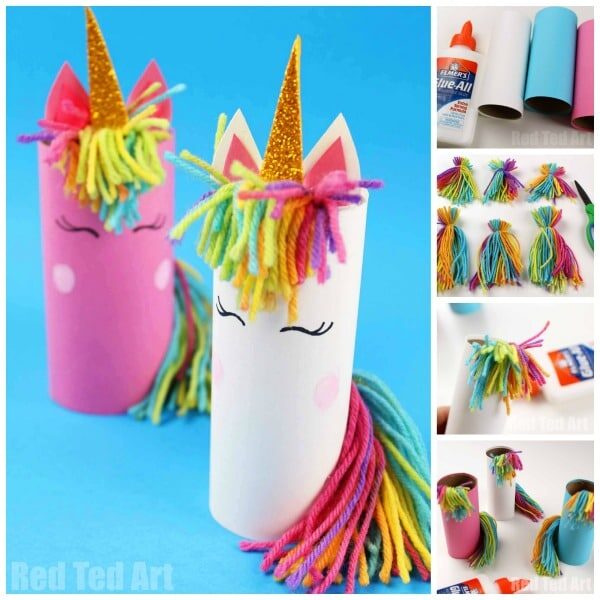 Toilet Paper Roll Unicorn for Preschoolers - Red Ted Art - Kids Crafts